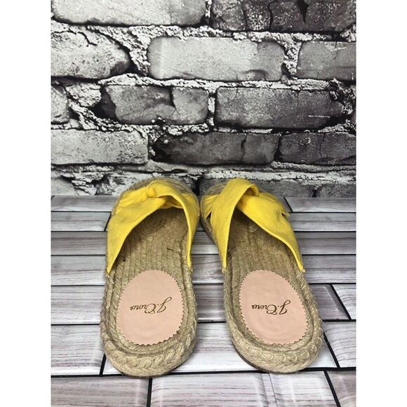 J. Crew Yellow Twisted Canvas Fabric Slide Espadrilles Sandals Women 9M US/40EU - Picture 7 of 16